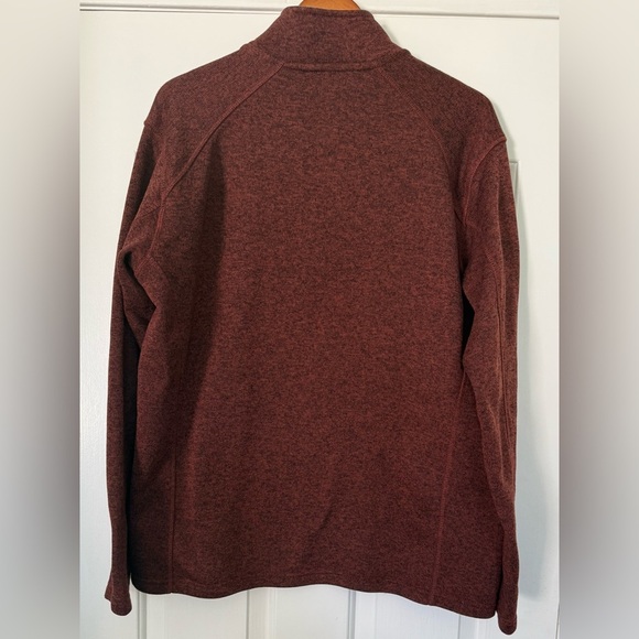 Eddie Bauer Men’s XL Quarter-Zip Pullover Fleece Burgundy Maroon Heather - Picture 8 of 9